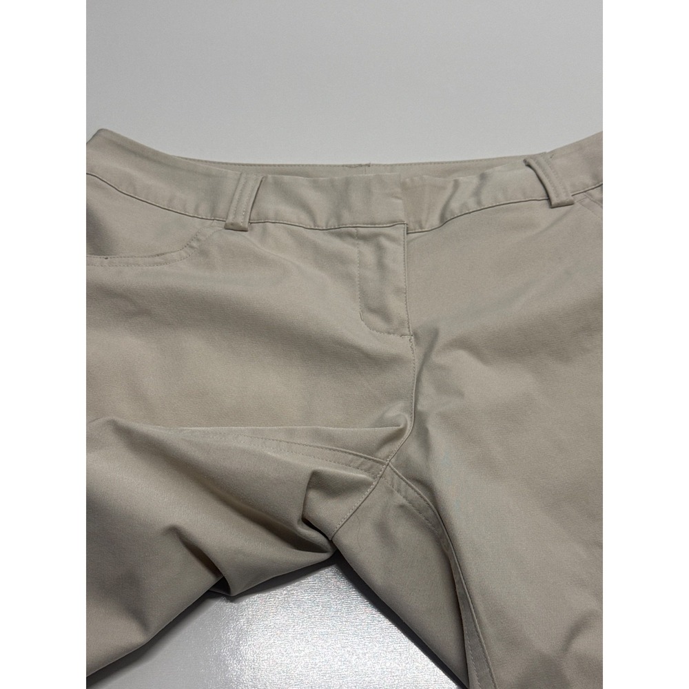 Adidas Climalite Women Golf Shorts Khaki Tan Size 4 Performance Bermuda Athletic - Picture 2 of 8